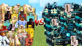 ALL GOLEMS vs ALL WARDENS in Minecraft Mob Battle