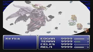 FFVI Final Boss Battle Kefka Vs Level 99 Party - SNES (HD) 60fps