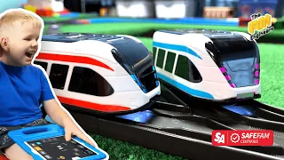 🚈 🏁🏆 Learn the Intelino Smart Train track smart snaps & iPad editor app! Let's build & race!