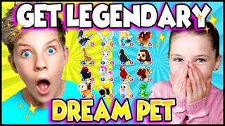 Get Your LEGENDARY DREAM PET in Adopt Me and you win!! PREZLEY VS MISS CHARLI