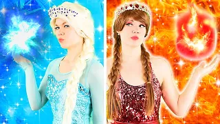 ELSA vs ANNA | FIRE PRINCESS vs ICE PRINCESS FROZEN