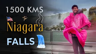 1500 KMS Drive to Niagara Falls! 🌊💦 | The USA - Canada Border! 🚗 | తెలుగు | MS in USA 🇺🇸