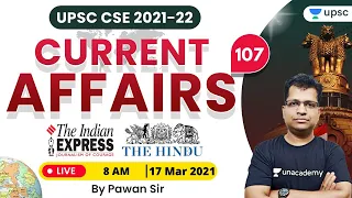 Current Affairs Today | Daily Current Affairs by Pawan Kumar Sir | 17 March 2021