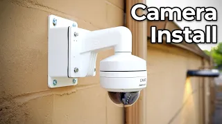 Installing a dome security camera on an exterior block wall