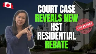 New HST Residential Housing Rebate