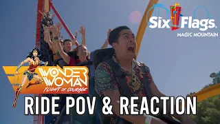 RECORD BREAKING - WONDER WOMAN FLIGHT OF COURAGE POV AT SIX FLAGS MAGIC MOUNTAIN