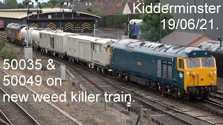 50035 & 50049 with new weed killer train, Kidderminster 19/06/21.