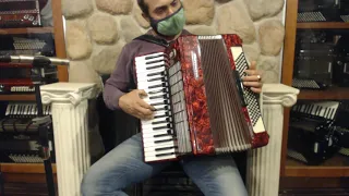 6018 - Red Weltmeister Stella Piano Accordion LMMH 41 120 $1199