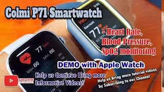 Colmi P71 Smartwatch - Heart Rate, Blood Pressure, SpO2 Monitor Comparison with Omron, Apple Watch
