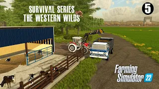 Manure, Forestry & Saving for Harvester! The Survival Series The Western Wilds Episode 5 (FS22)
