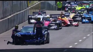 IndyCar 2018 Detroit Pace Car Crashes before Race Starts!