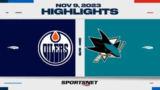 NHL Highlights | Oilers vs. Sharks - November 9, 2023