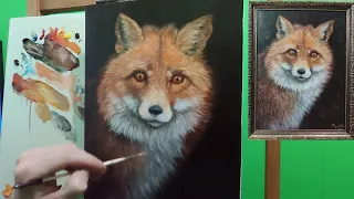 We draw a fox with three colors|how easy it is to draw a portrait of a fox| #art #painting #draw