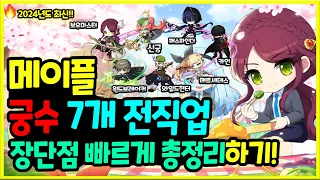 [메이플] 2024년도 최신판! 뉴비들을 위한🧙‍♂️ 7개 궁수 전직업 캐릭터 💪장단점 빠르게 총정리하기🚀