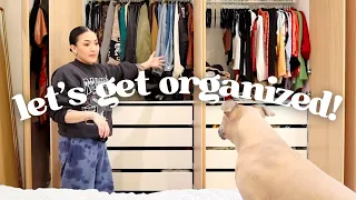 declutter & organize my ENTIRE closet with me + closet tour!