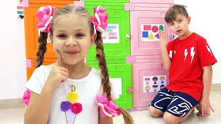 Diana y Roma Aprenden a abrir cajas de juegos y actividades de lógica