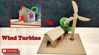 How to make working model of wind turbine from cardboard | School project | Wind Turbine | Diy pro