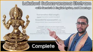 Complete Lakshmi Sahasranama Stotram with Sanskrit,English Lyrics and Meanings