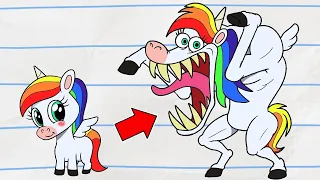 Unicorn Transforms Into Werewolf! | (NEW) Boy & Dragon | Cartoons For Kids | Wildbrain Fizz