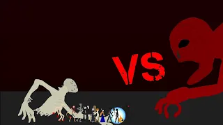 Team SCP Vs Red Nes Godzilla | Stick Nodes