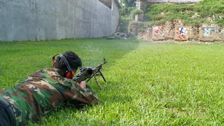 Real PKM machine gun shooting