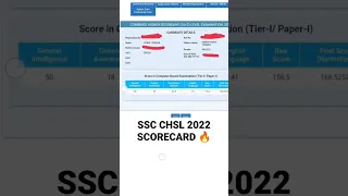 SSC CHSL 2022 SCORECARD #ssc #sscchsl #motivation