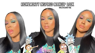 Rick & Morty Inspired Makeup Look | Testing the SLEEK i-Divine Palettes | Halen Quintyne