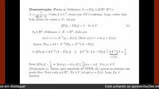 Demonstração do Teorema da Função Inversa usando o Teorema do Ponto Fixo de Banach - Discente Thiago