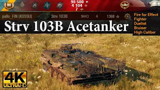 Strv 103B video in Ultra HD 4K🔝 Acetanker 9.4K dmg TD-15, 4 kills 🔝 World of Tanks ✔️