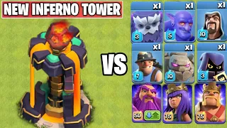 TownHall 14 Max level Single Inferno Tower Vs Multi Inferno Tower Vs All Troops  | Clash Of Clans |