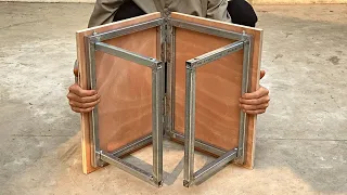 DIY - Great Craftsman's Ideas // How to Make a Smart Folding Table // Metal Smart Folding Utensils !