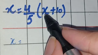 Simplify  x=4/5(x+10)