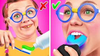 Rich vs Poor vs Giga Rich Makeover gadgets! Billionaire helps Nerd to become POPULAR by Bla Bla Jam