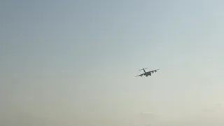 RAF plane landing at Gibraltar airport Atlas C.1 A400m August 2021