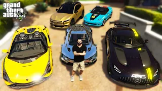 GTA 5 - Stealing Luxury Super Cars with Michael! (Real Life Cars#60)