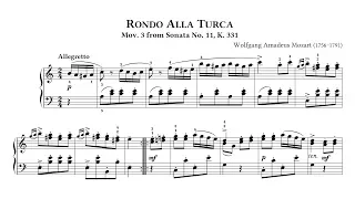 W.A.Mozart: Rondo Alla Turca from Piano Sonata No. 11, K.331 (audio + sheet music) [Thurzó]