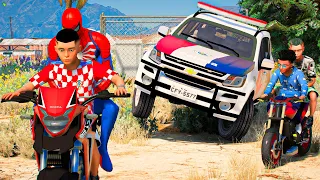 GTA V: MODS | TENTANDO FUGIR DA POLICIA COM O HOMEM ARANHA DE MOTO ROUBADA🔥