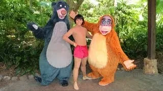 Mowgli, Baloo & King Louie RARE Surprise Meet at Disney's Animal Kingdom, Jungle Book Characters