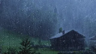 Rain Sounds for Sleeping   Sound of Heavy Rainstorm & Thunder in the Misty Forest At Night 1