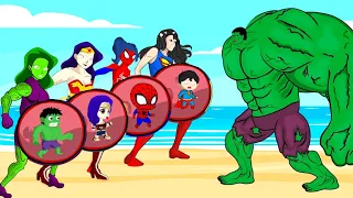 Evolution Of HULK Pregnant Vs WONDER WOMAN, SPIDER-GIRL, SUPER-GIRL | Super Heroes Animation