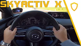 Mazda 3 e-Skyactiv X 2.0 - POV Top Speed Drive incl. 0-100 km/h 100--200 km/h