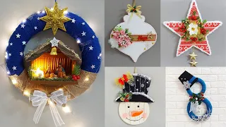 5 Christmas wreath making idea with simple materials |DIY Affordable Christmas craft idea🎄245