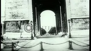 Hitler visits Arc de Triomphe and other Paris, France sites with Albert Speer. HD Stock Footage