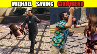 GTA V: MICHAEL SAVING HIS GIRLFRIEND FROM FIB 😲| #technogamerz #shorts