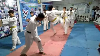 Wood Breaking by Tornado kick from Noor Fight Club, Metroville Site, Karachi West, Pakistan,