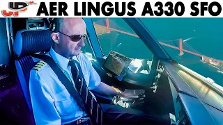 Beautiful Cockpit Views into San Francisco | Aer Lingus A330 Flightdeck