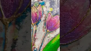 3D Tulip flower painting #shorts #tulipflower #flowerpainting #acrylicpainting