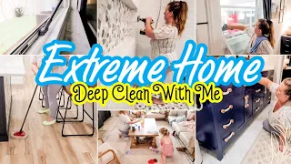 EXTREME HOME DEEP CLEAN WITH ME! WHOLE HOUSE CLEANING MOTIVATION! CLEANING ROUTINE! SPEED CLEAN UP!