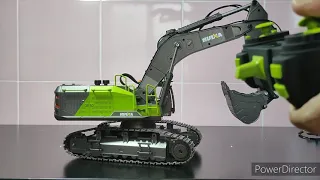 New Huina Toys Excavator 1593 unboxing And Review (full upgrade)