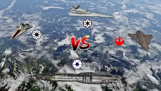 Venator vs Providence vs ISD1 vs MC80 - Star Wars: Empire At War Remake NPC Battle